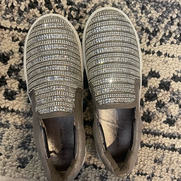 Stuart Weitzman “Vance Glitz” Slip-on Sneakers girls size 3 - Picture 2 of 6